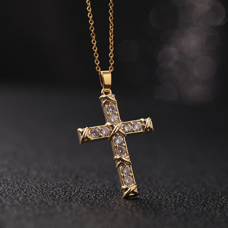Classic Diamond Cross Necklace