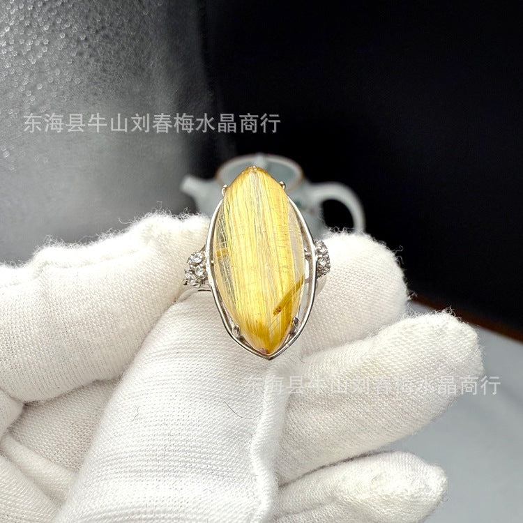 Golden Rutile Quartz Ring