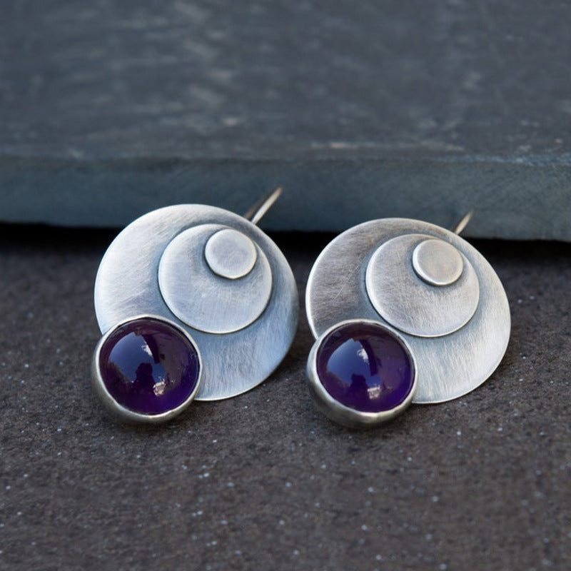Modern Amethyst Earrings