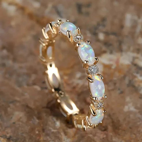Elegant Opal Eternity Ring