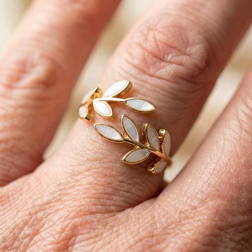 White Petal Adjustable Ring
