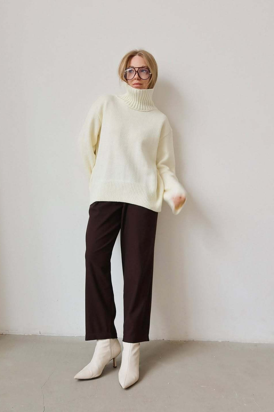 Oversized Color Turtleneck Sweater