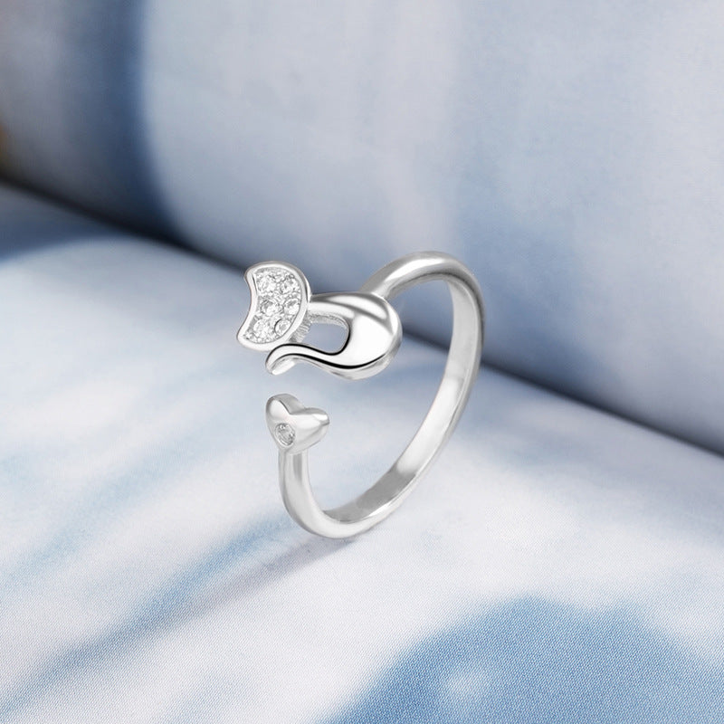 Elegant Moon Heart Ring