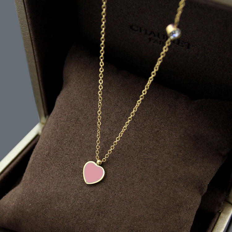 Delicate Pink Heart Necklace