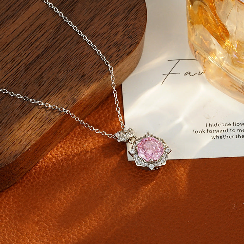 Elegant Pink Topaz Necklace