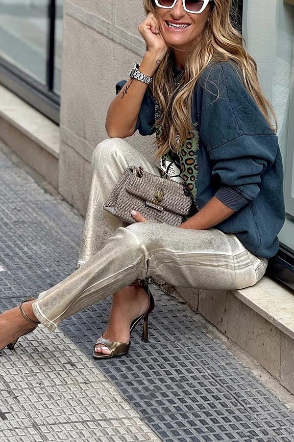 Unique Modern Feel Tiger and Leopard Print Sweatshirt