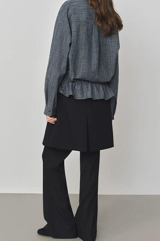 Textured Plaid Blouse