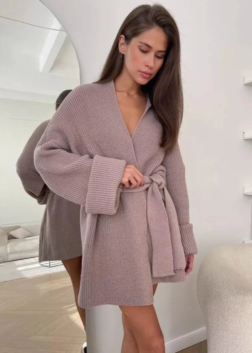 Belted Knit Sweater Coat