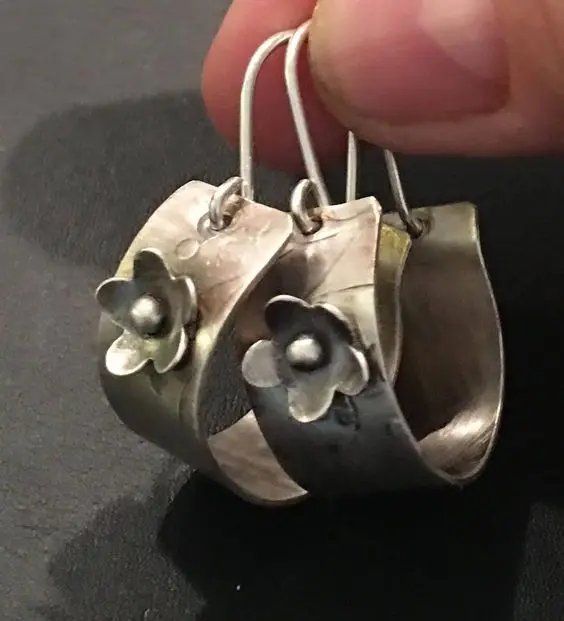 Vintage Silver Flower Earrings