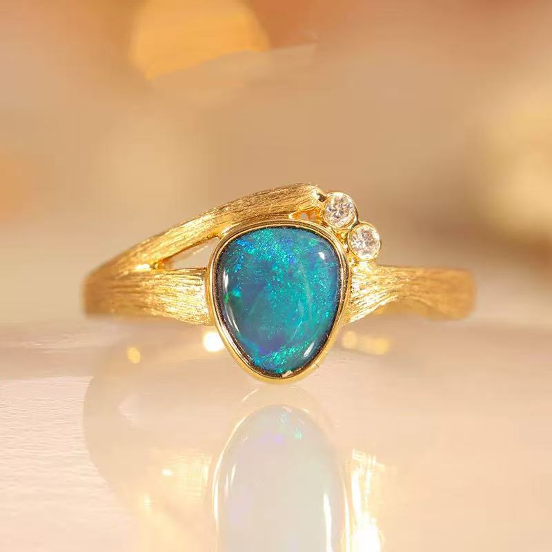 Elegant Opal Gold Ring