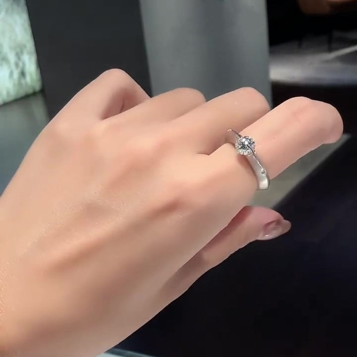 Elegant Petite Round Crystal Ring