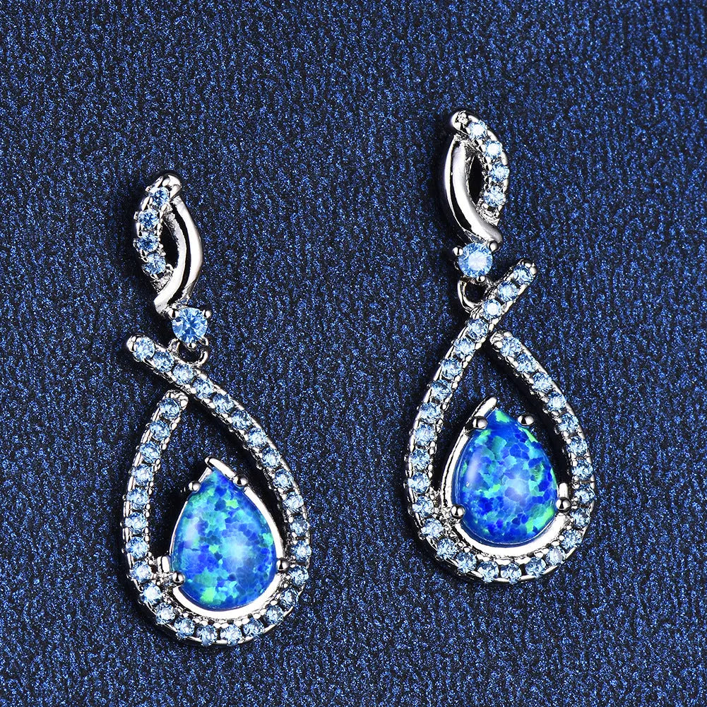 Elegant Opal Drop Earrings