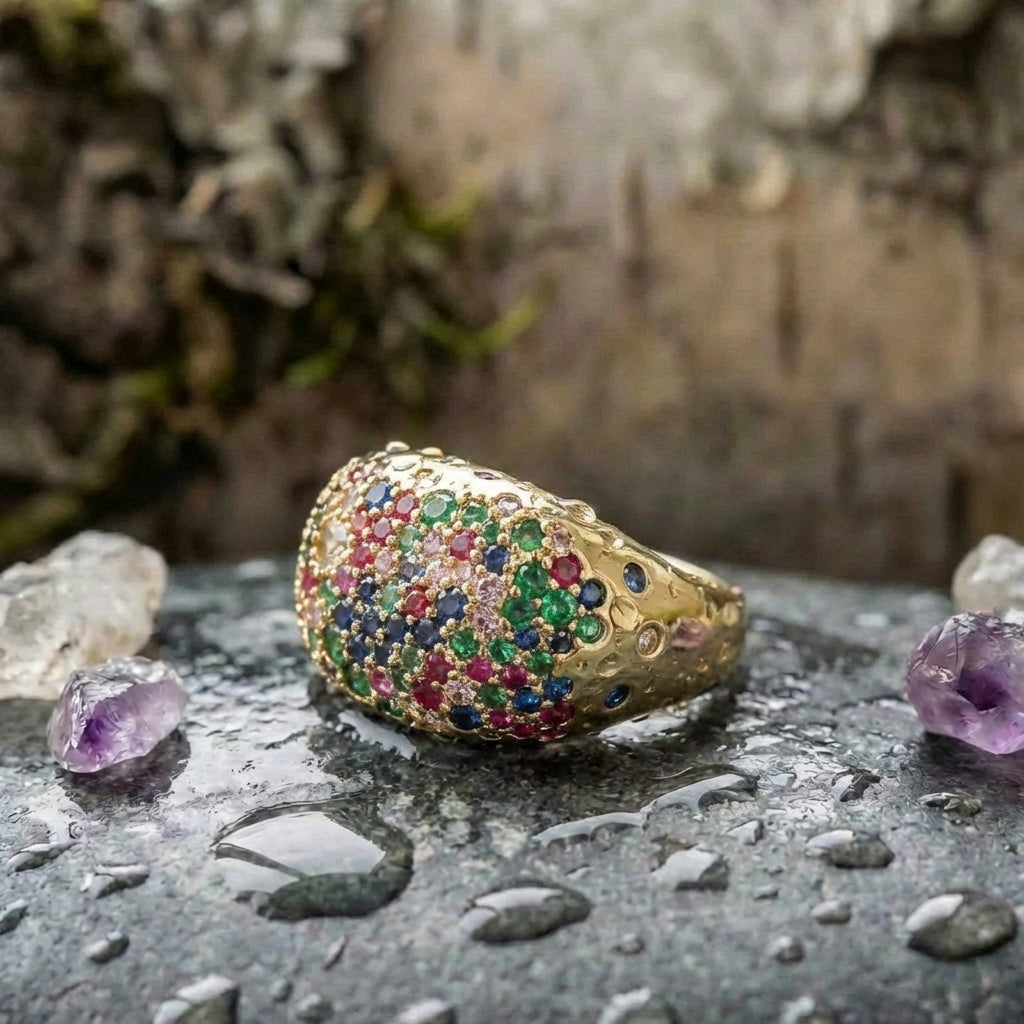 Elegant Multicolor Zircon Ring