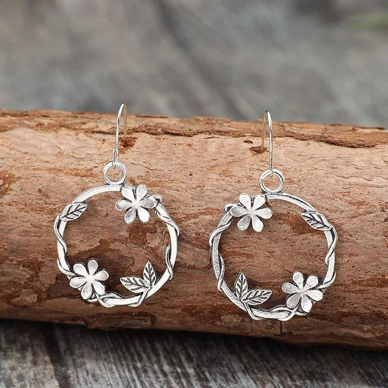 Vintage Flower Wreath Earrings