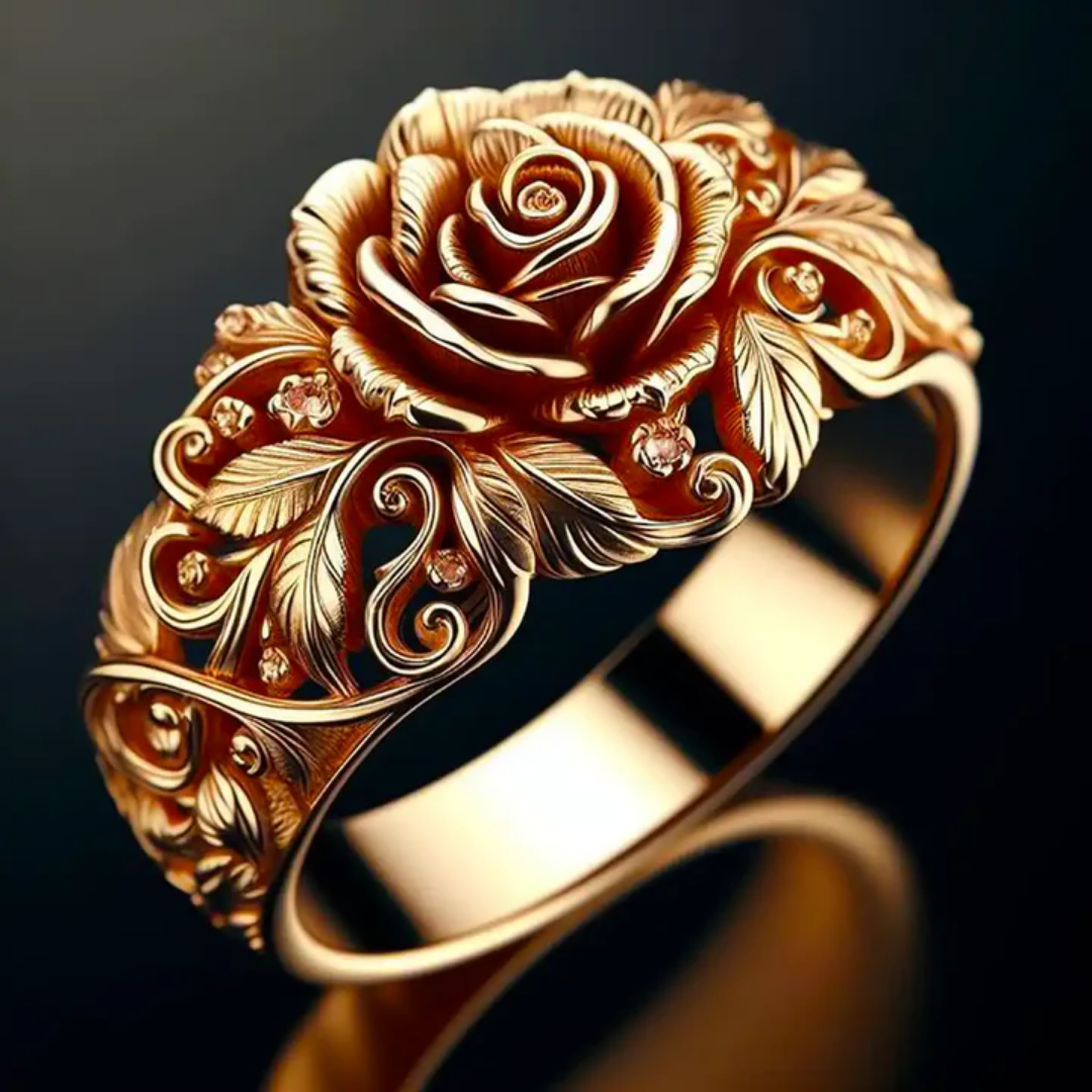 Gold colored Flower Ring