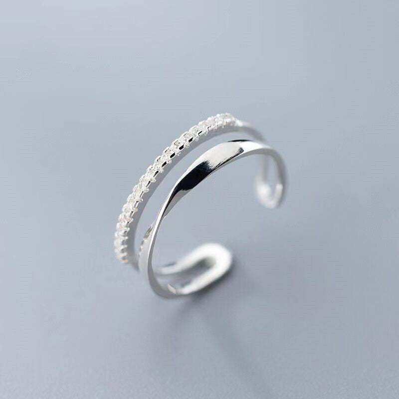 Elegant Duo Open Adjustable Ring