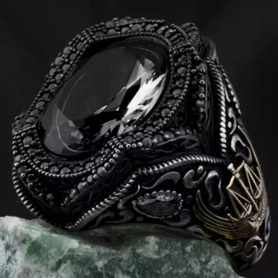 Statement Black Stone Ring