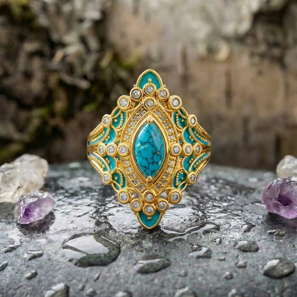 Bohemian Turquoise Statement Ring