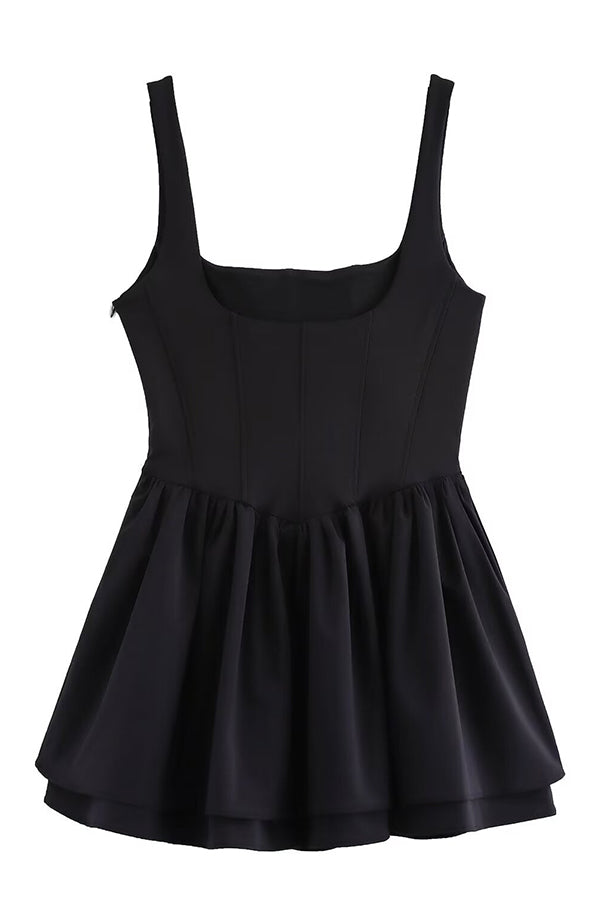 Velvet Square Neck Slim Fit Mini Dress