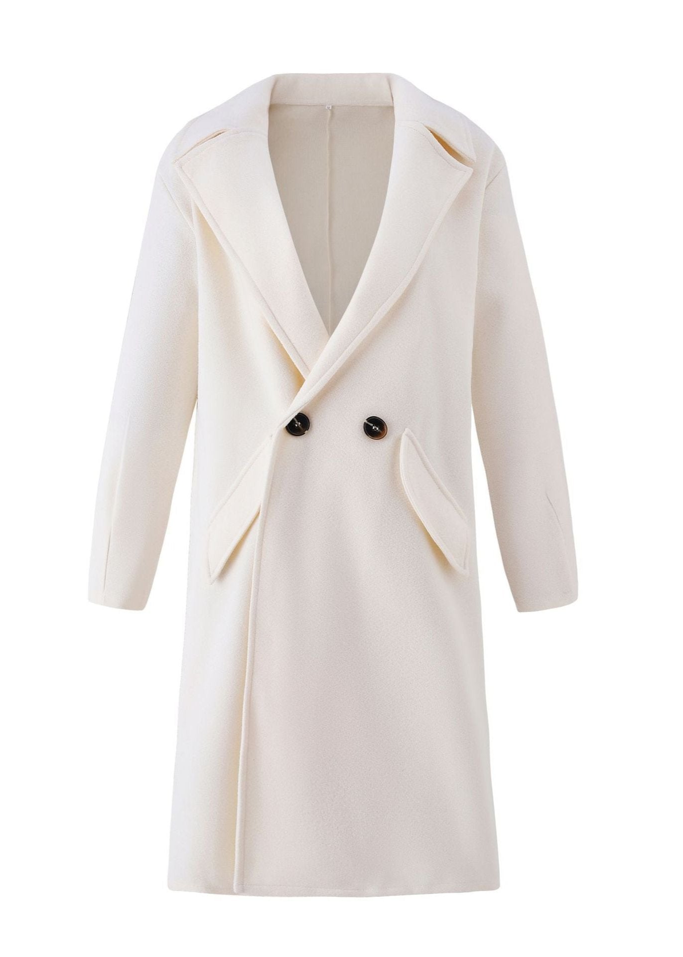 Luxe Woolen Double-breasted Coat - Timeless Elegance for Every Occasion