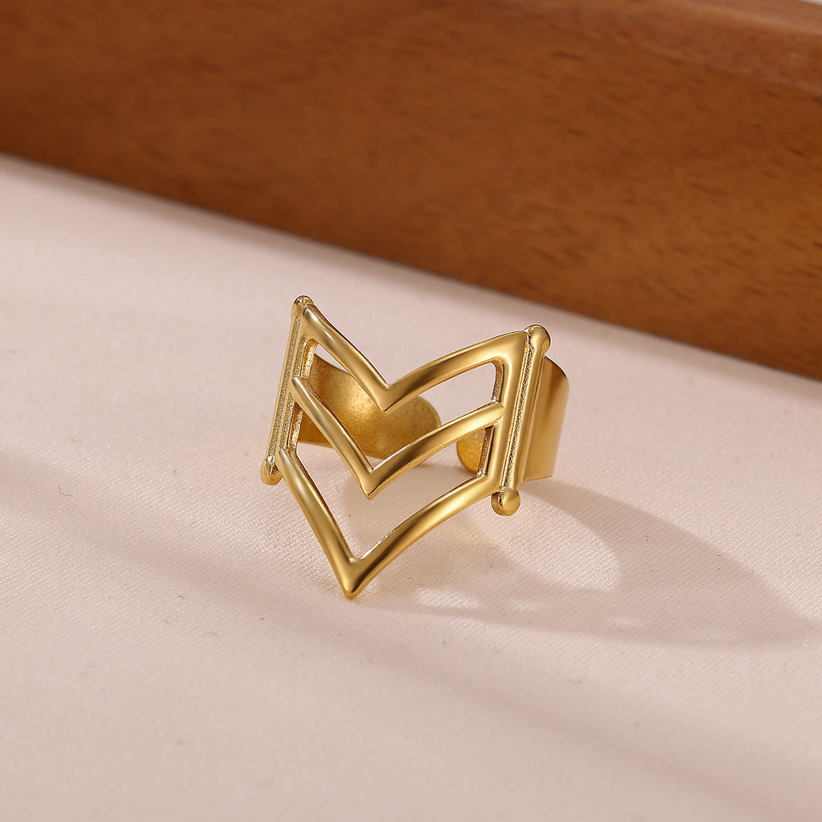 Geometric Gold Ring
