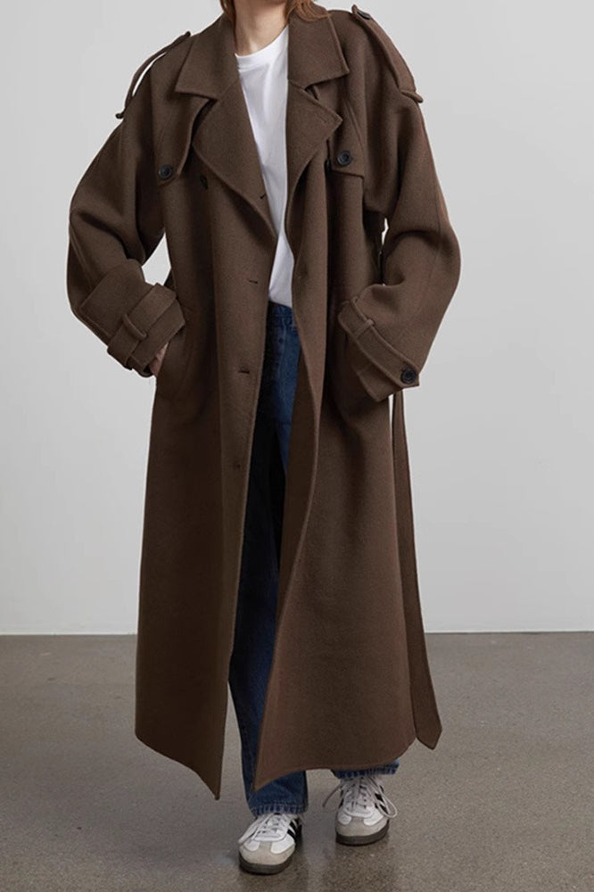 Color Longline Long Sleeve Overcoat