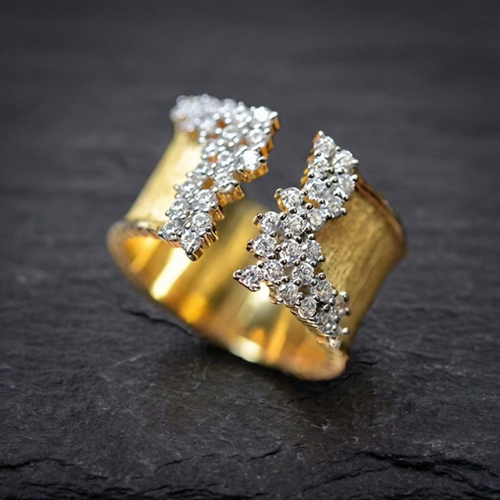 Luxury Golden Wide Band Ring