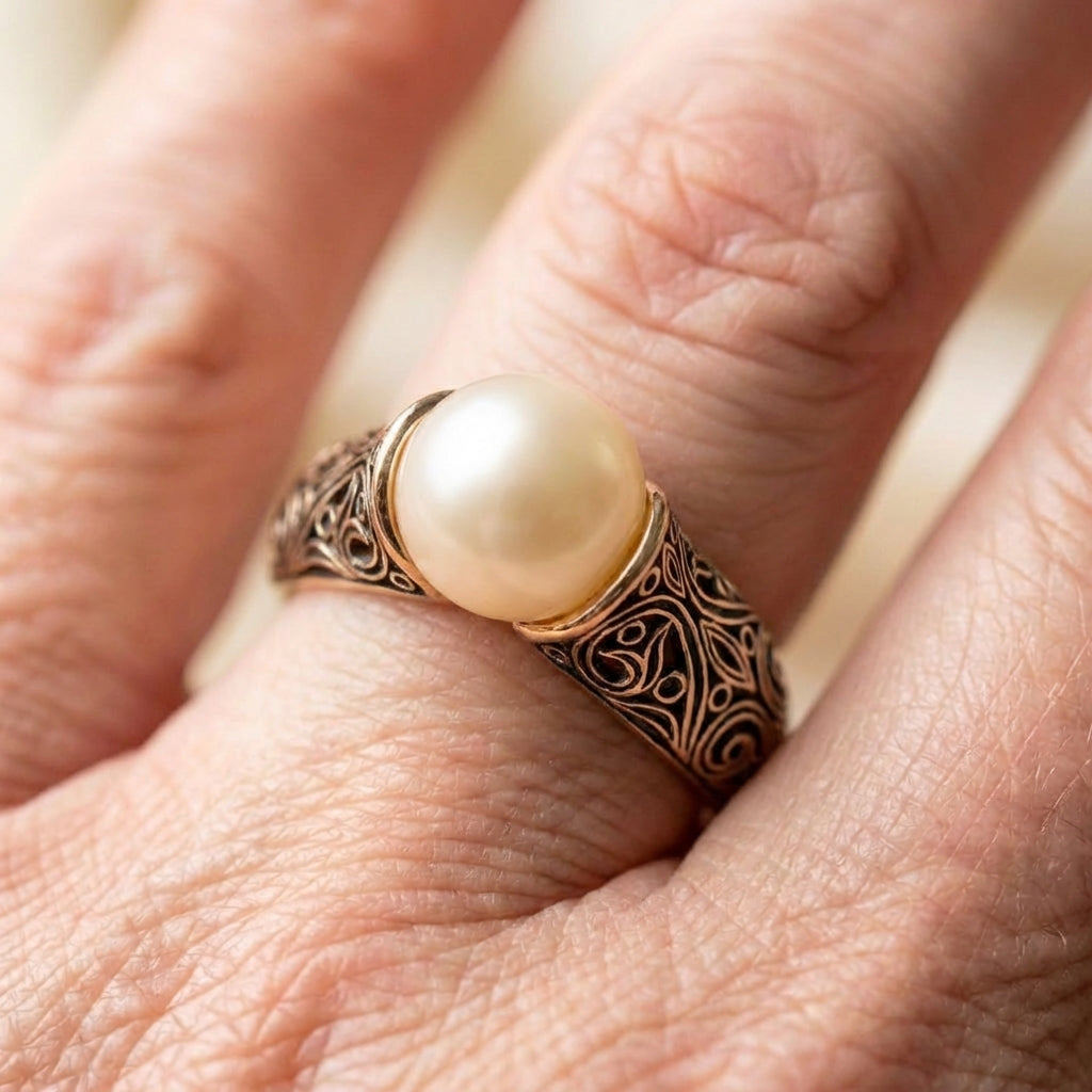 A Vintage Pearl Golden Ring