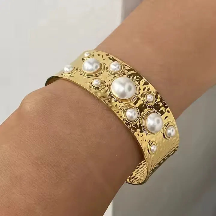 Elegant Pearl Cuff Bracelet