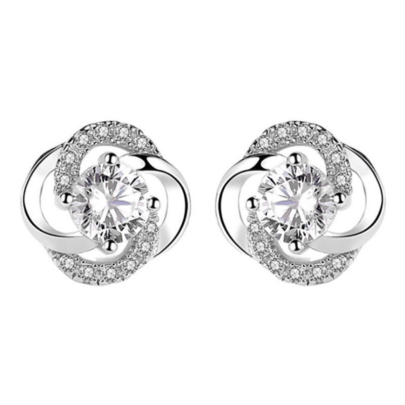 Elegant Swirl Knot Crystal Stud