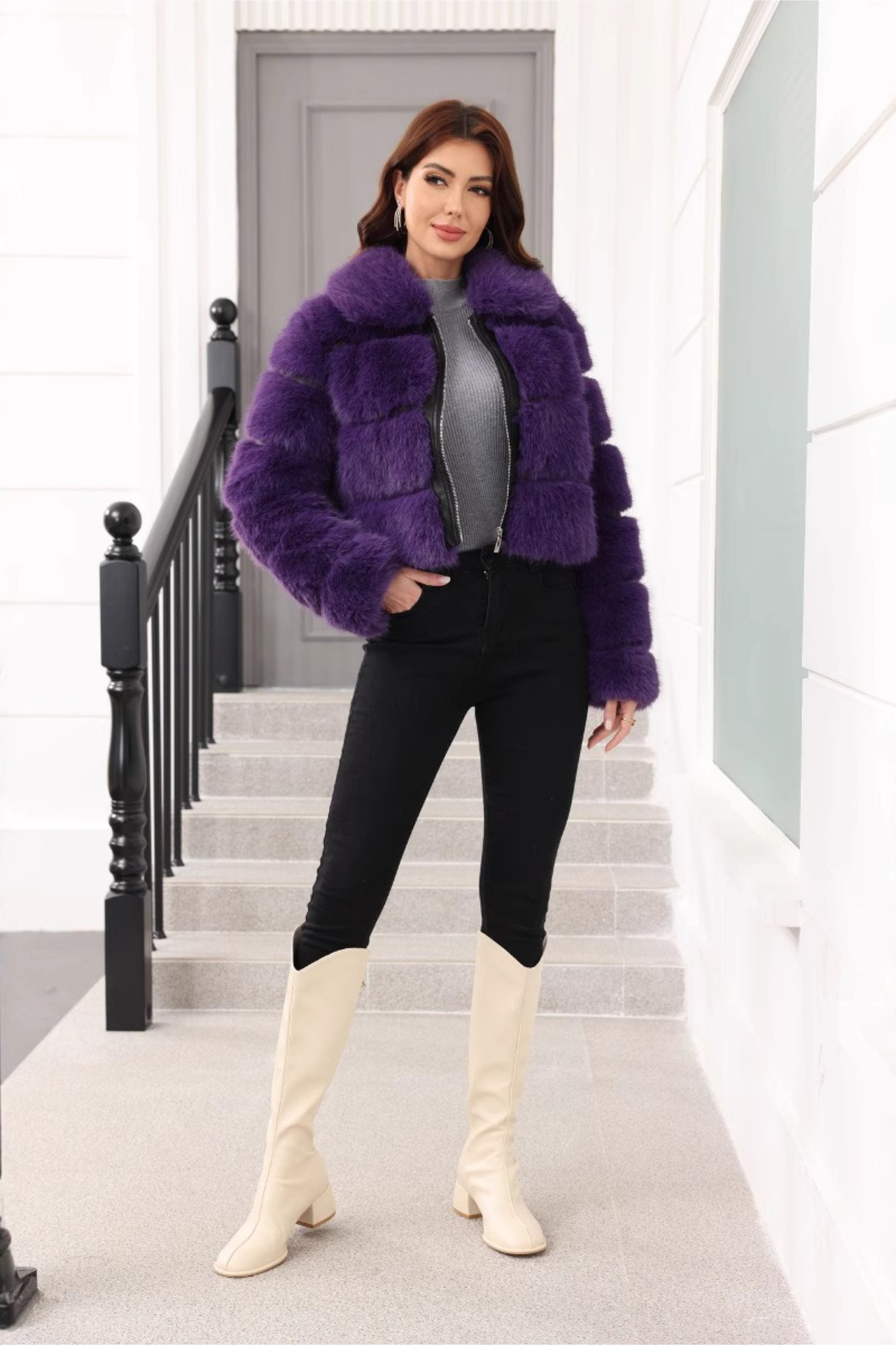 Short Faux Fur Classic Coat