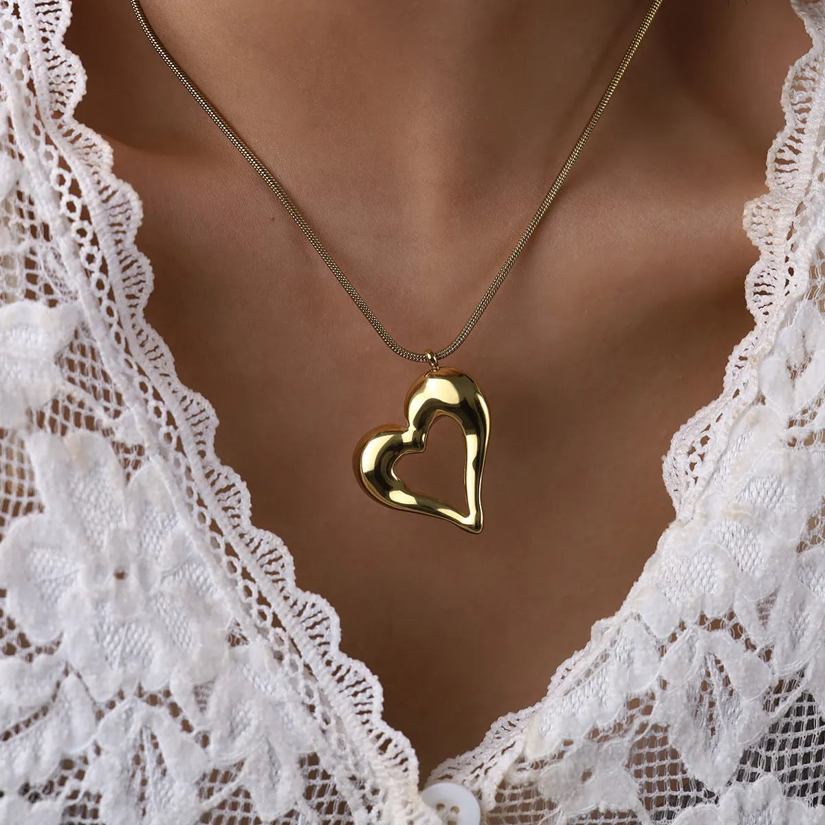 Romantic Gold Heart Necklace