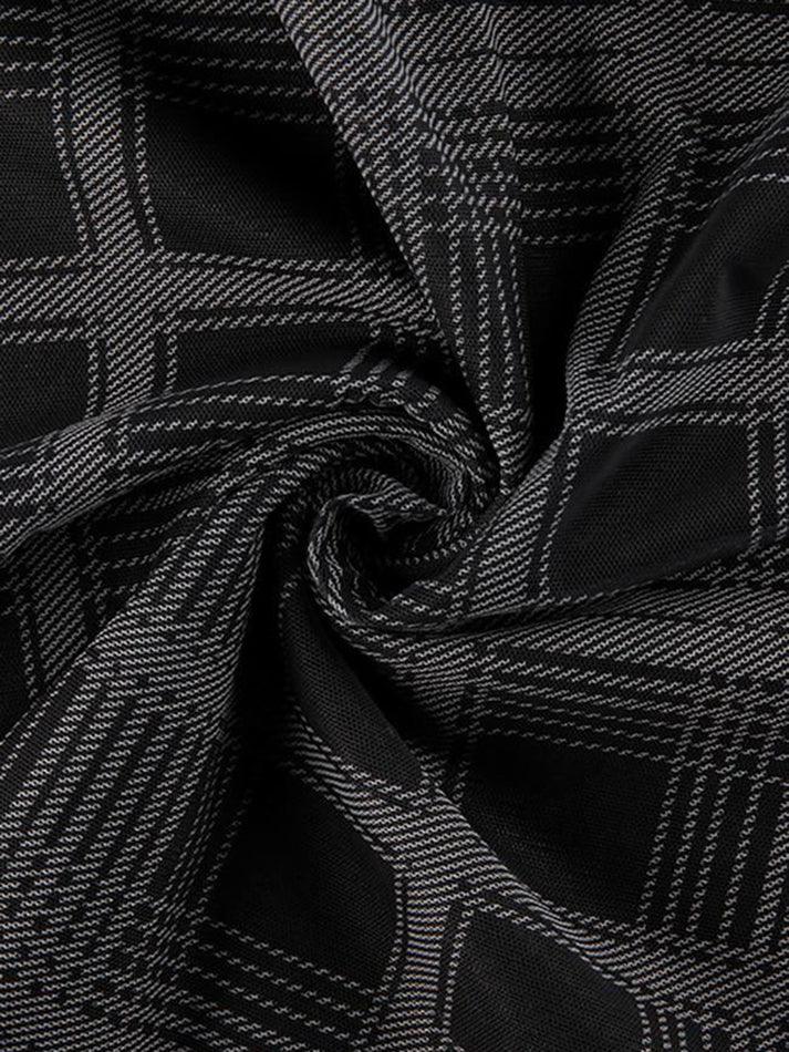 Black Y2k Checkered Swing Mini Dress