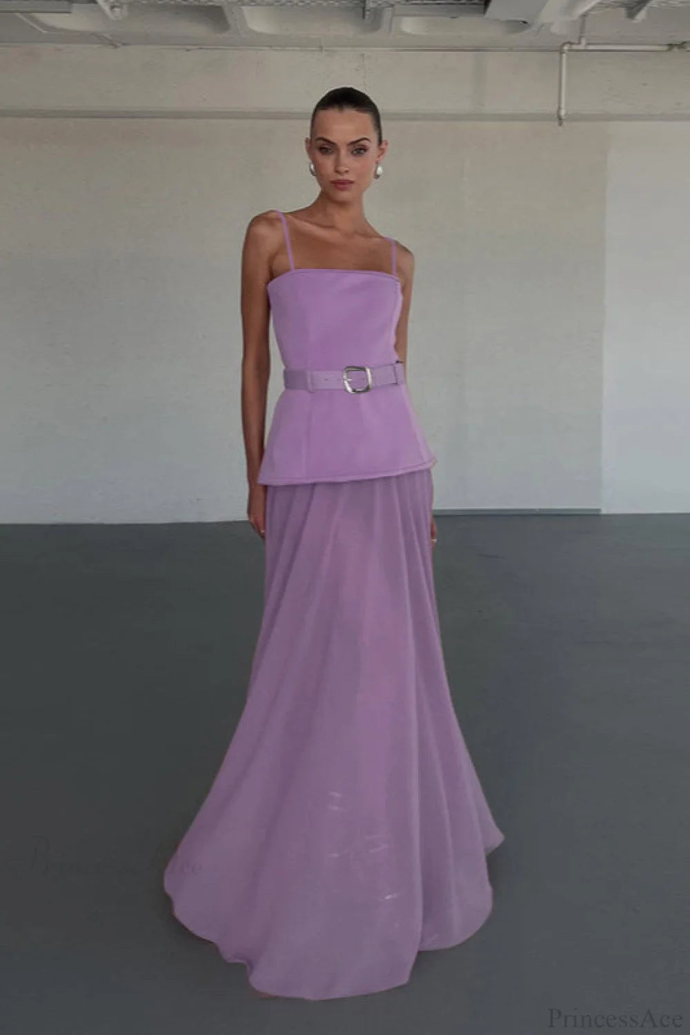 Mesh Cami Panel Slim Maxi Dress