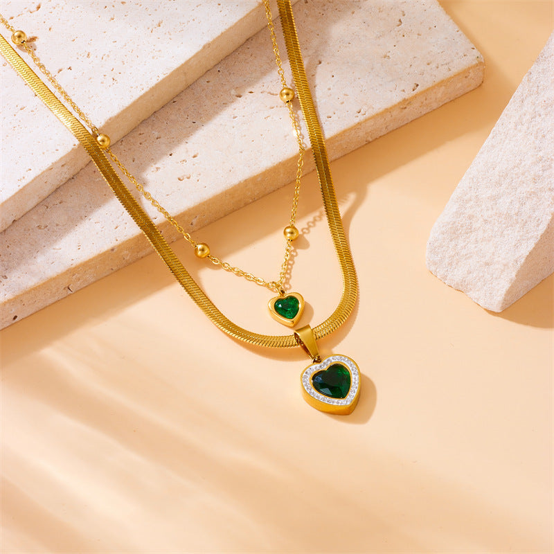 Elegant Emerald Heart Necklace
