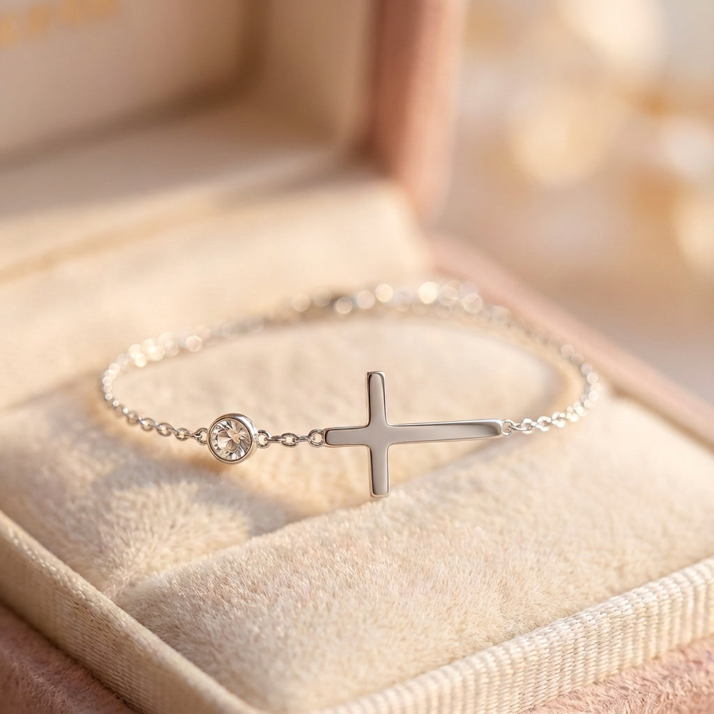 Silver Faith Heart Bracelet