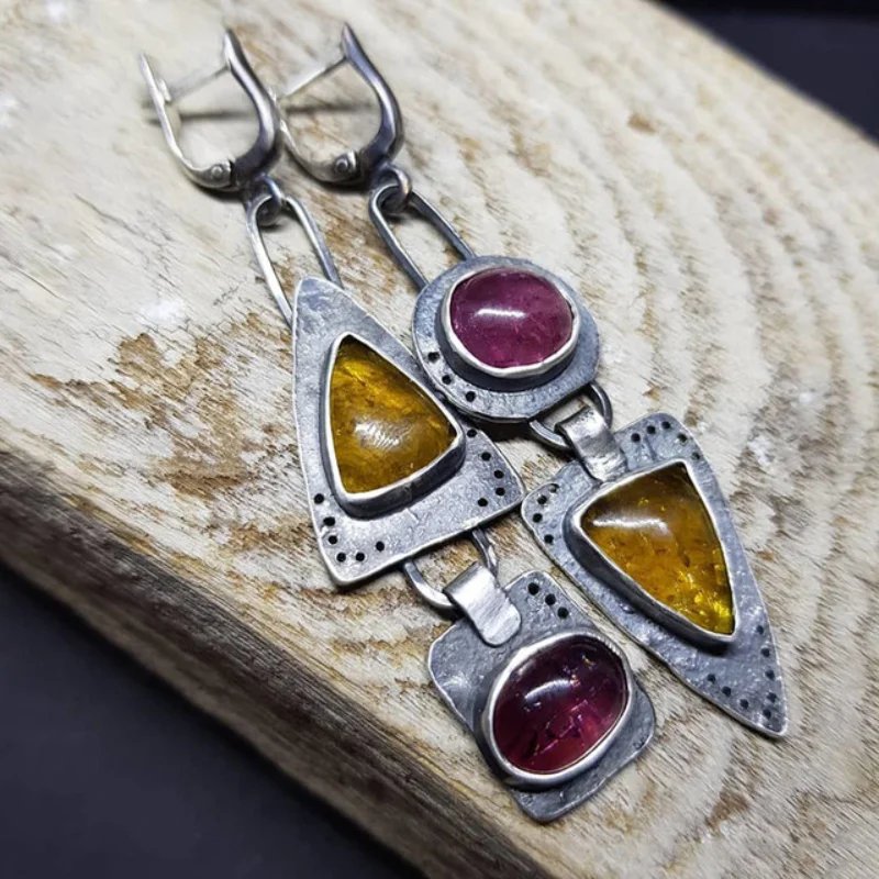 Vintage Geometric Dangle Earrings