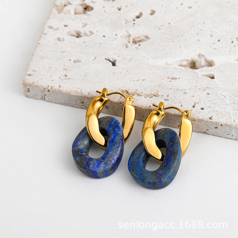 Lapis Lazuli Gold Earrings