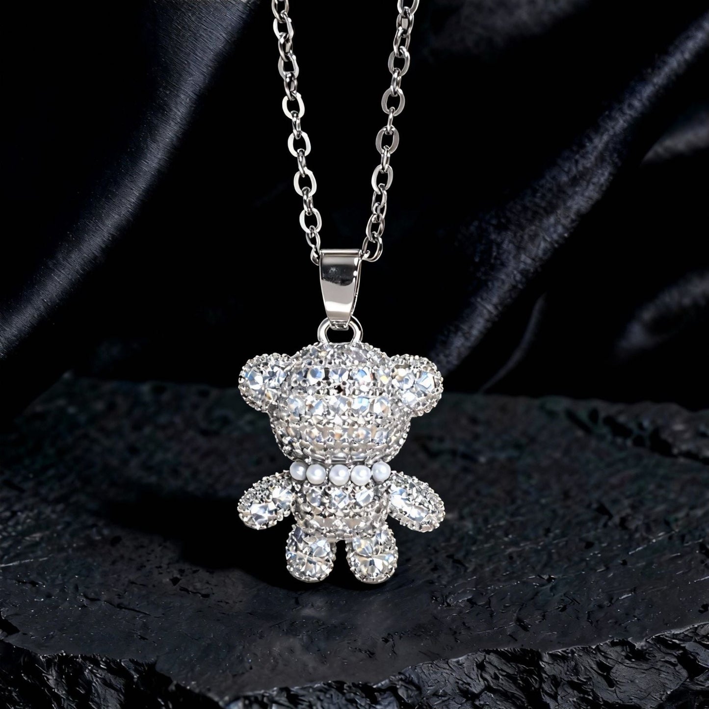 Crystal Teddy Bear Necklace