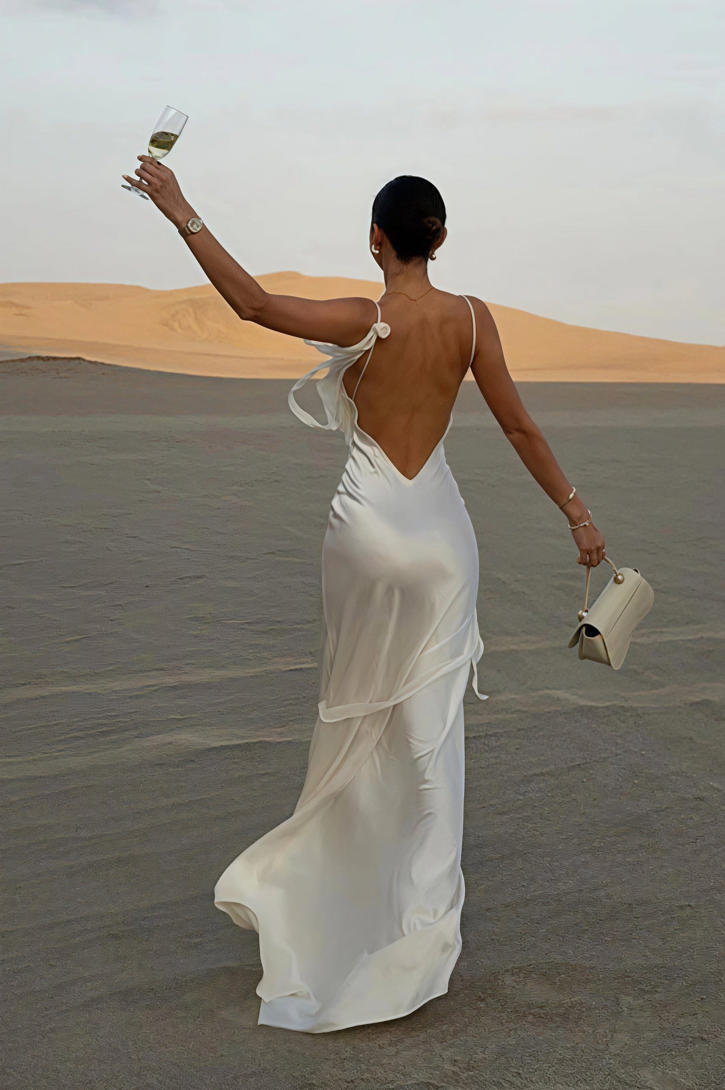 Satin Backless Maxi Dress
