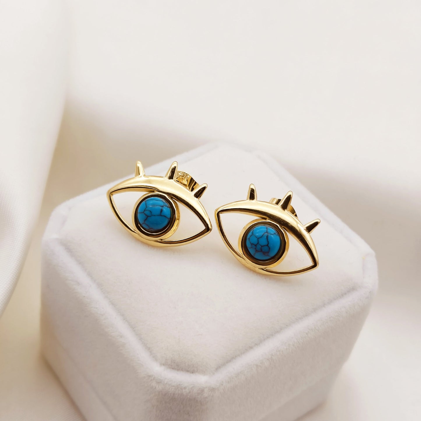 Gold Evil Eye Earrings