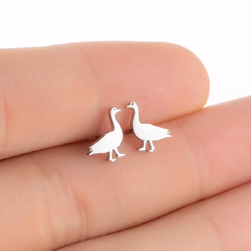 Minimalist Duck Earrings