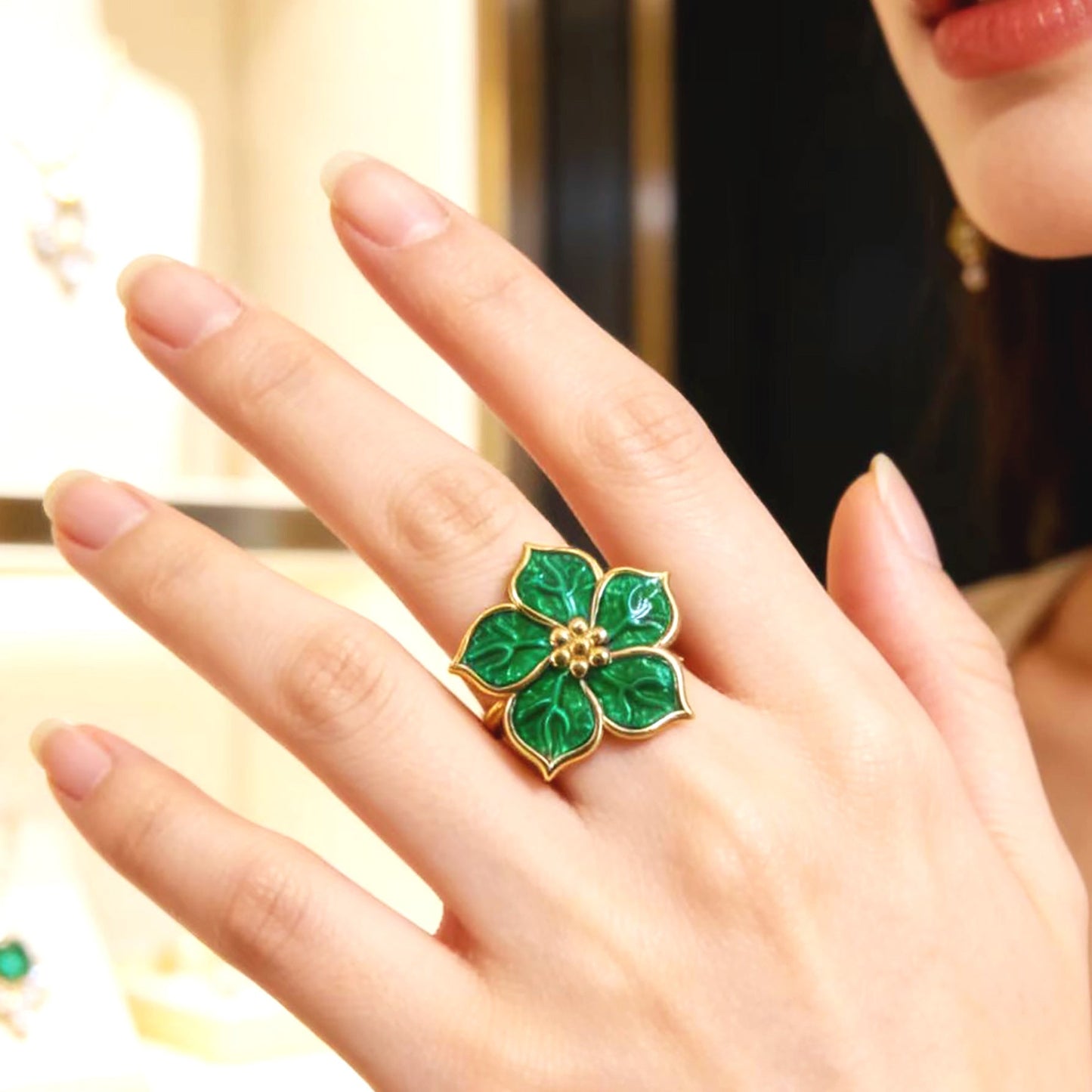 Vintage Green Jade Ring