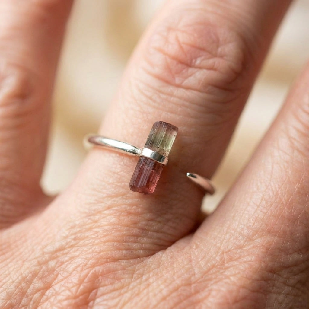 Vintage Orange Glass Open Ring