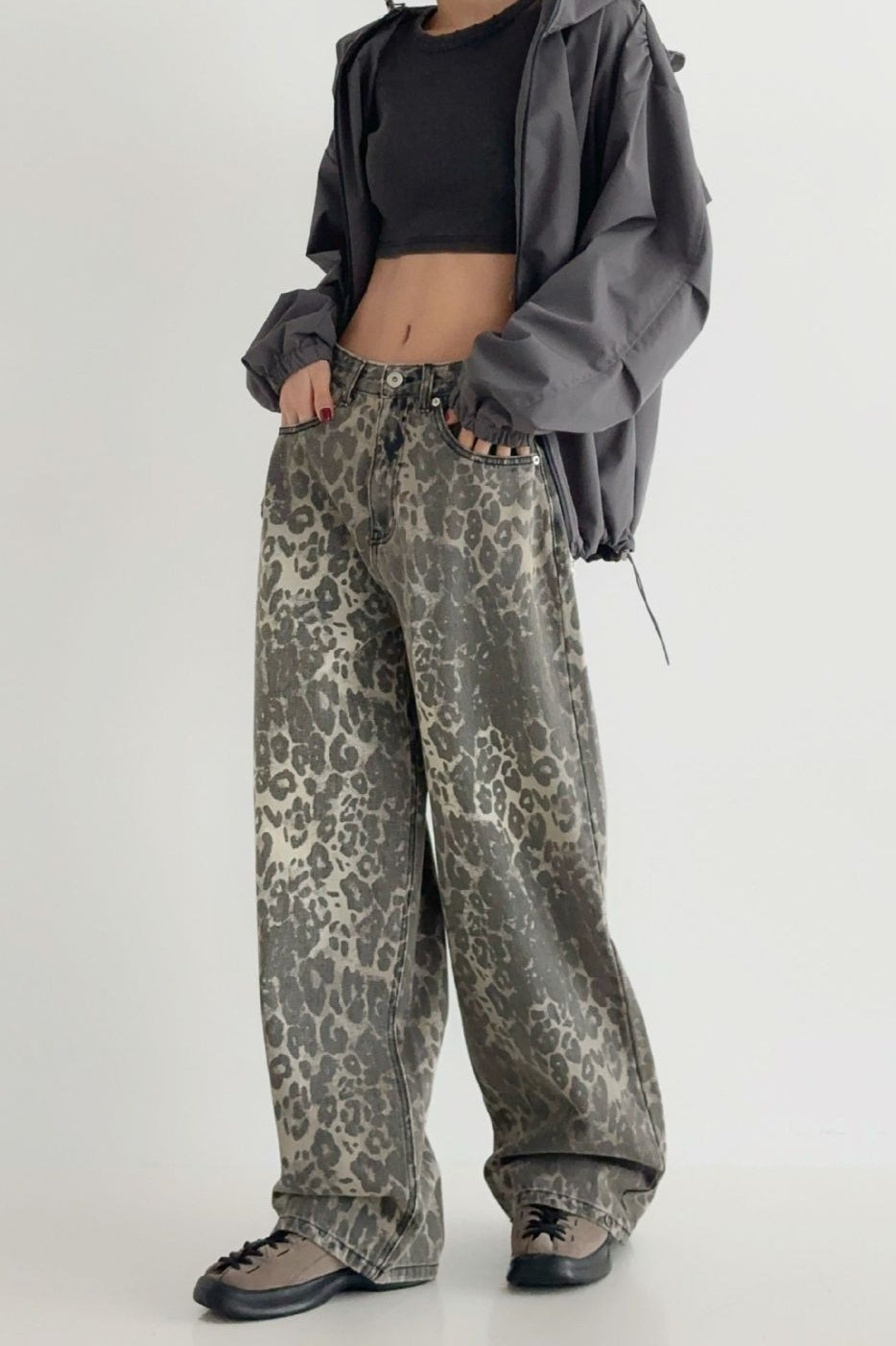 Leopard High Waist Wide Leg Pants