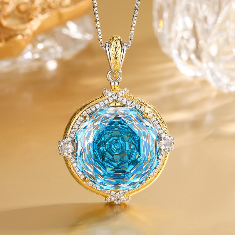 Elegant Blue Topaz Necklace