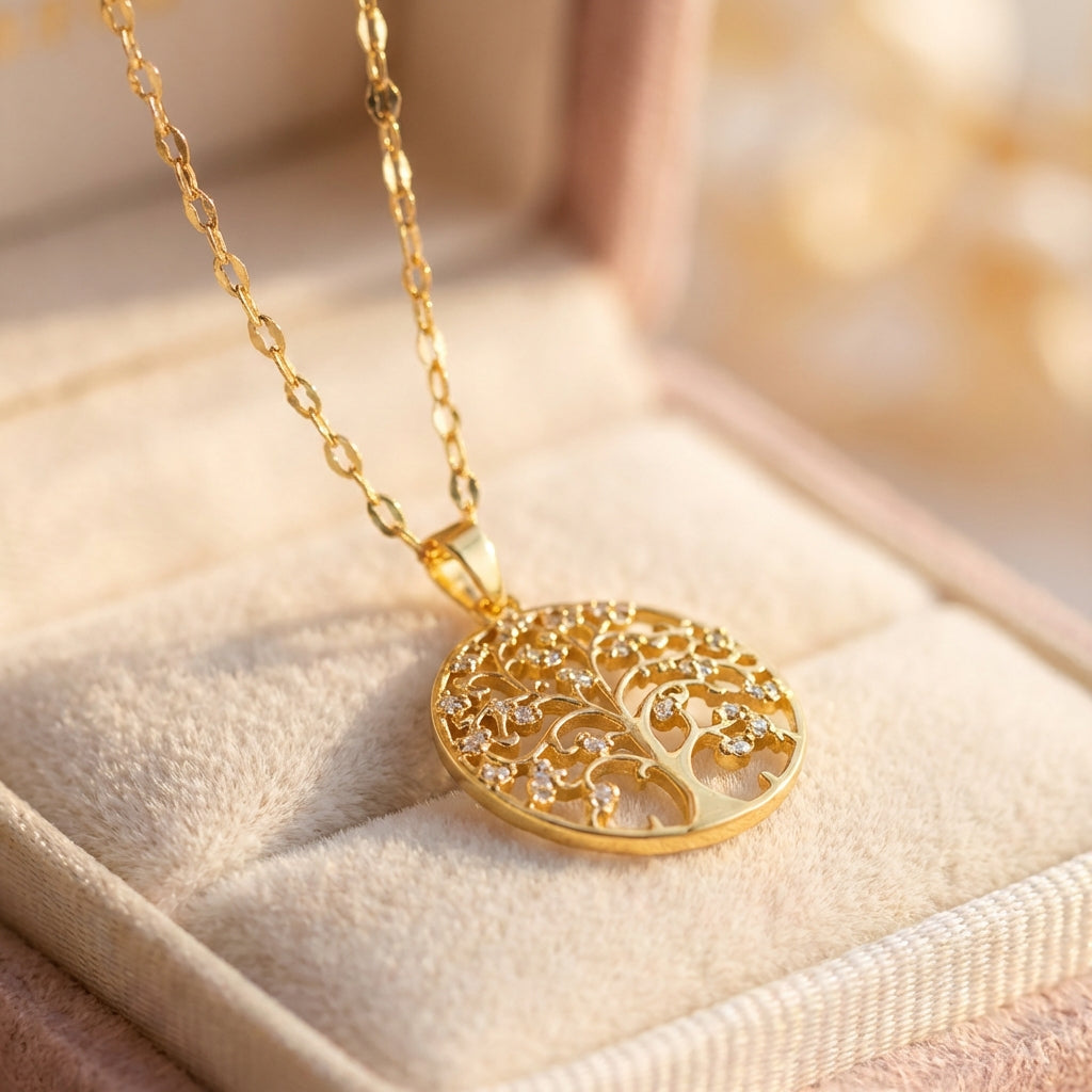 Roots Of Life Necklace In Gold