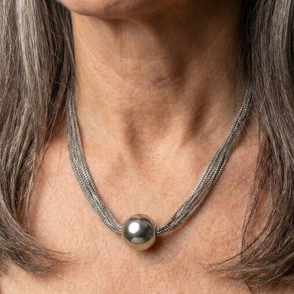 Vintage Multilayer Chain Silver Necklace