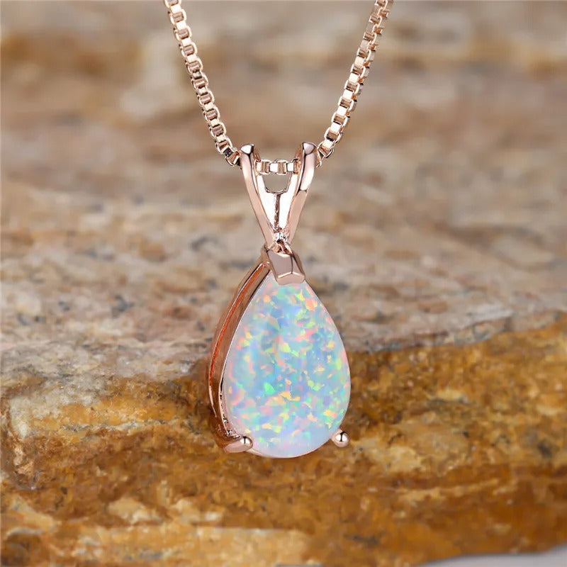 Rose Gold Opal Pendant