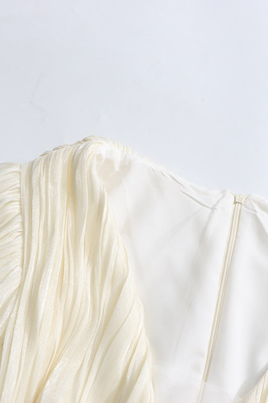 High Waist Ruched 3d Mini Dress